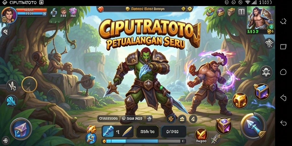 Screenshot utama menunjukkan aksi pertarungan seru di CIPUTRATOTO.