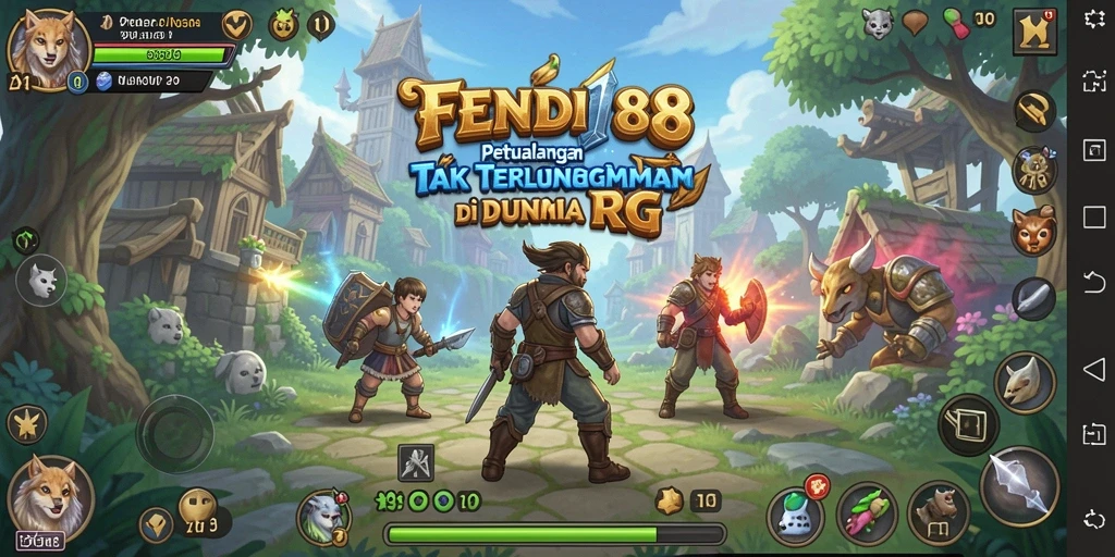 Tampilan gameplay seru dengan karakter dan monster dari FENDI188.