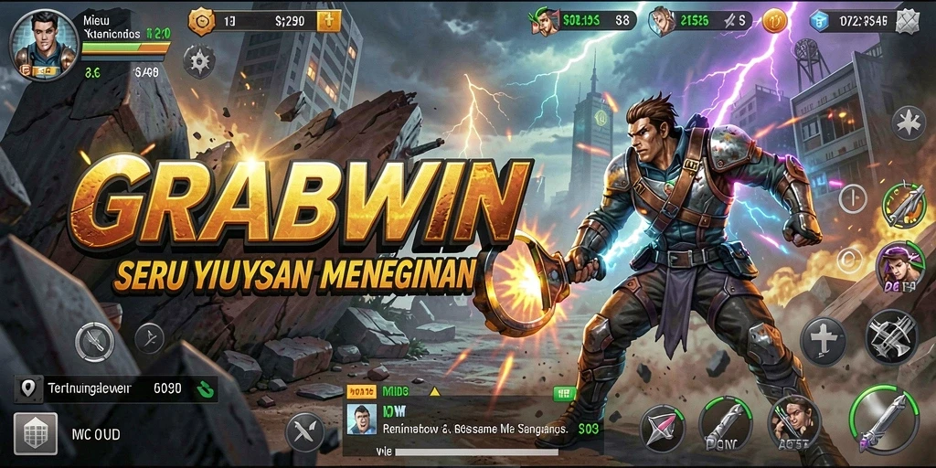 Screenshot gameplay GRABWIN menunjukkan aksi pertarungan yang luar biasa.