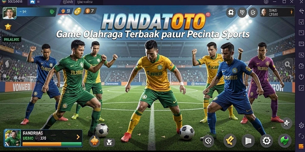 Tampilan gameplay seru HONDATOTO dengan berbagai olahraga menyenangkan.