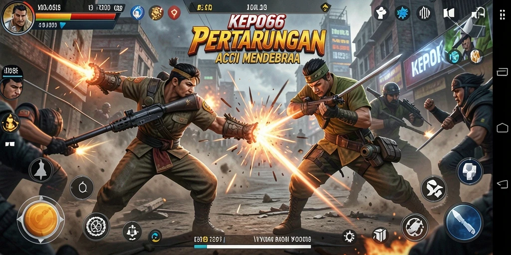 Tampilan aksi seru dalam KEPO66 di tengah pertempuran.