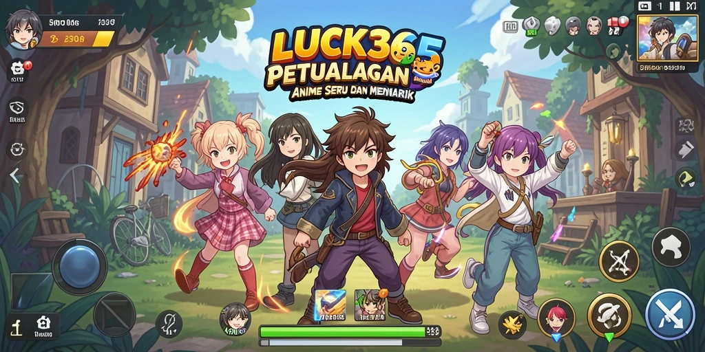 Tangkapan layar LUCK365 menunjukkan aksi seru dalam pertarungan karakter Anime.