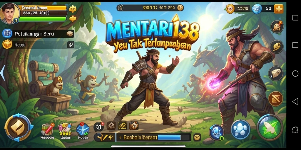 Tampilan gameplay <strong>MENTARI138</strong> yang penuh warna dan menantang.