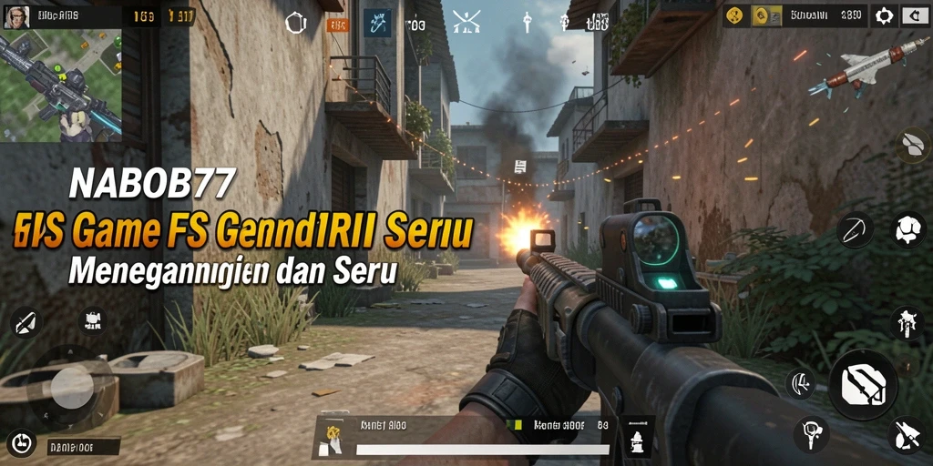 Screenshot gameplay NABOB77 dengan aksi tembak-menembak yang intens.