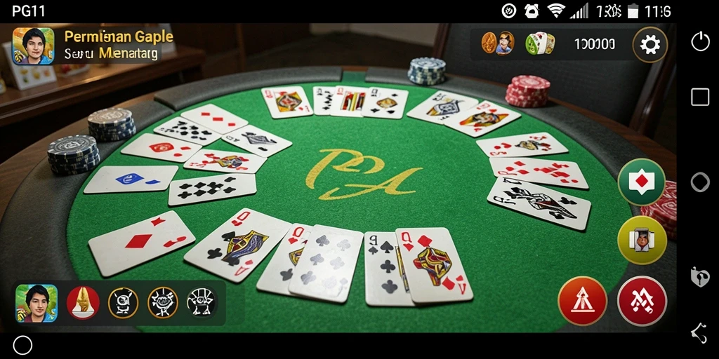 Screenshot PG11 menampilkan gameplay yang menarik dari permainan Gaple.