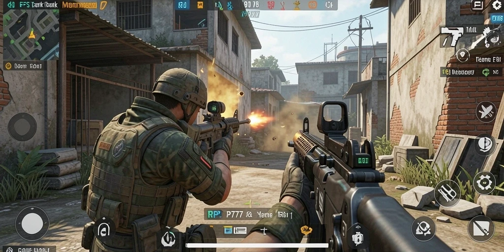 Tampilan gameplay seru dan aksi menembak mendebarkan di RP777.