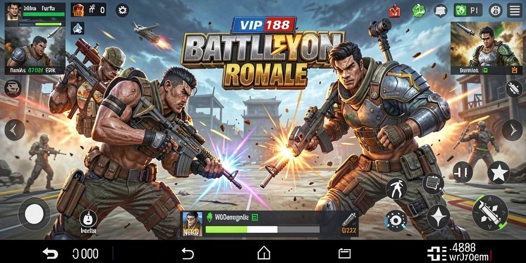 Screenshot gameplay VIP188 yang menunjukkan pertarungan seru di arena.