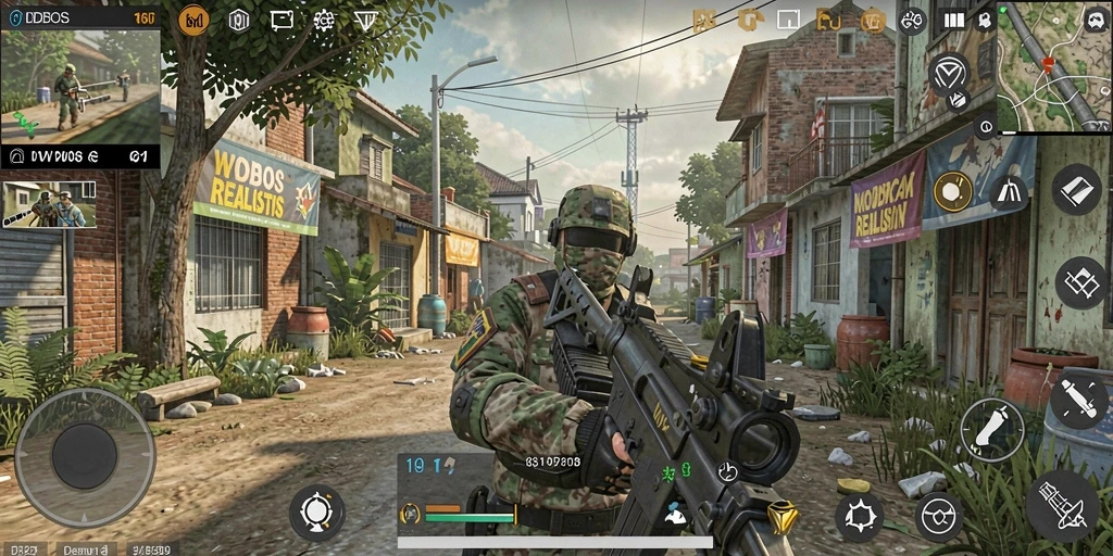 Tampilan gameplay WDBOS yang menggambarkan interaksi karakter dalam simulasi kehidupan.