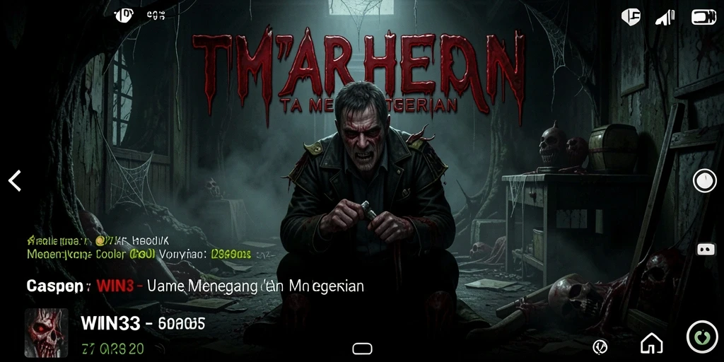 Tampilan gameplay WIN33 dengan suasana horor yang mencekam.